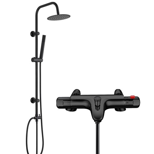 Matt black thermostatic bath - matt,