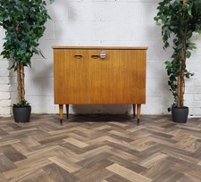 Vintage Mid-Century Teak Sewing Cabinet Sideboard Vanity Unit Base Scandi Retro