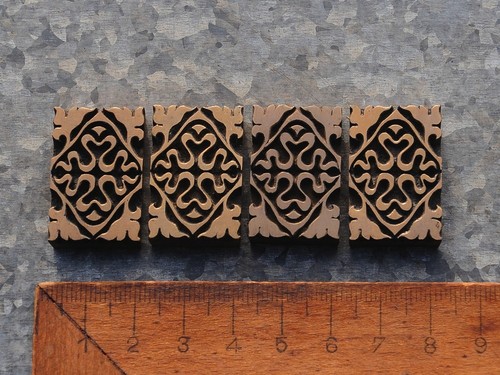 Brass ornament bookbinding - 4x,