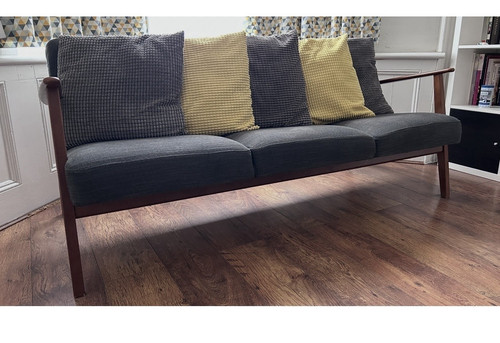 Ikea blue fabric seater - fabric, sofa