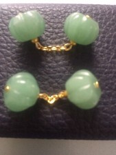 VINTAGE JADE CHAIN LINK  CUFF