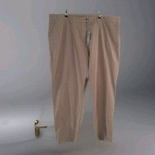 ANN HARVEY Beige Brown Chino Straight Leg Trousers Pants UK Plus Size 24 New 