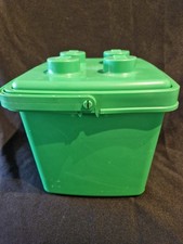 LEGO DUPLO SMALL GREEN STORAGE BUCKET/BOX WITH HANDLE 22CM TALL 18CM WIDE