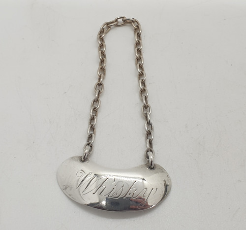 Sterling silver decanter label - decanter,
