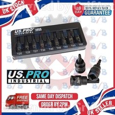 USPRO 9PC 3/8" DRIVE IMPACT STAR IMPACT TORX SOCKET BIT SET T20 TO T60 SOCKETS