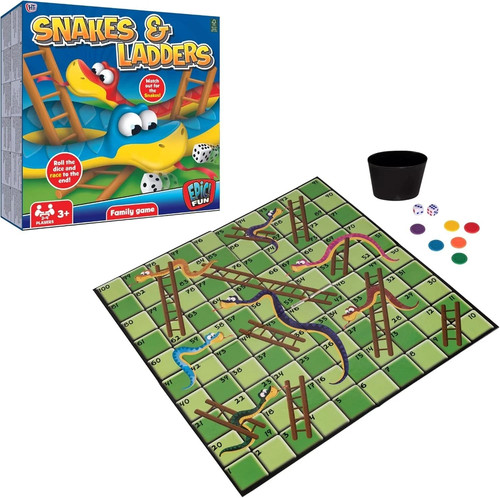 Traditional snakes and ladders - and,