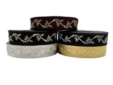 10m Jacquard Ribbon/Trim Ivy