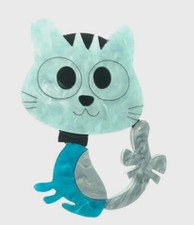 Modern Arcrylic Handmade BROOCH  Cute Blue Grey Cat Kitten Bow Boxed Kitsch BN 