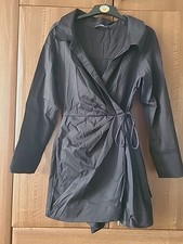 Zara Mini Tie Front Dress Black Long Sleeve, Work Or Going Out.