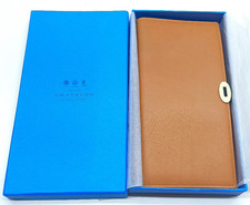 Smythson of Bond Street beige tan leather travel wallet passport holder NEW