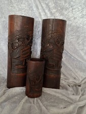 Vintage carved chinese bamboo
