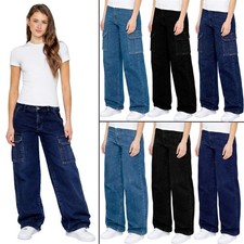 Enzo Womens Wide Leg Jeans