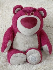 Large Lotso Huggin Bear Disney Store Toy Story Plush Strawberry Scent 15" 38cm