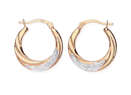 9ct gold silver creole - 9ct,