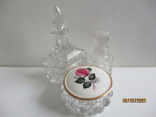 Vintage glass pefume bottles with trinket box