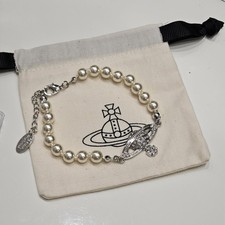 Vivienne Westwood Silver White Pearl Bracelet