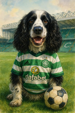 Personalised Pet Football  Fan Prints A4/A3 Custom wall art Dog Gift