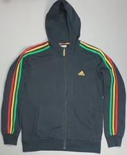 ADIDAS Mens Rasta Hoodie Size Large Reggae Jumper Sweater Top Jamaica