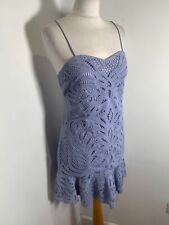 Karen Millen guipure lace floral mini dress 12 VGC print pattern ruffle strappy