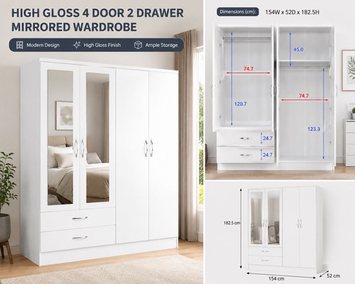 High gloss door drawer - high, 2
