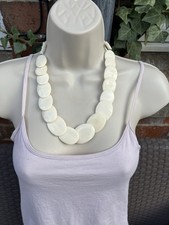 Vintage Polished carved Bovine Bone Necklace