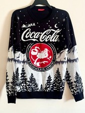 Coca Cola Christmas Jumper "Holidays Are Coming" Santa TU Festive Xmas LARGE