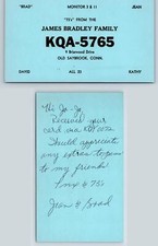 Ham Radio QSL QSO Postcard KQA-5765, Old Saybrook, CT, USA