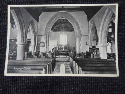 Keymer church postcard - postcard, burgess