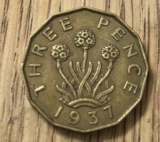 1937 Three Pence Coin King