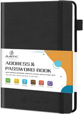 Hardcover Telephone Address Book Password Logbook Address Keeper Book - Black