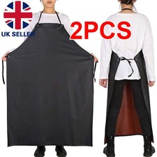 2pcs Waterproof Oil Proof Heavy Duty PVC Nylon Apron Kitchen Cook  Protective