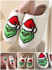 The Grinch Cotton Slippers Home Green-haired Monster Winter Warm Christmas Gift