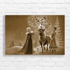 Frozen Enchanted Snowscape Sepia Canvas Print Large Picture Wall Art