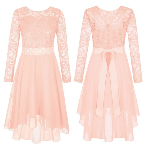 Girls floral lace chiffon - uk,