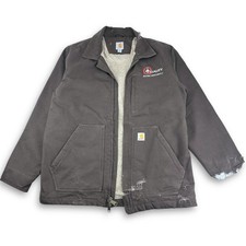 Vtg Carhartt 104293 DKB Sherpa-Lined Chore Ranch Jacket, Brown, Medium (CB675)