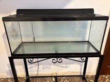 Large Black 3ft Fish Tank with Matching Black Metal Stand and Aquarium Filter