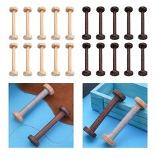 10x Wooden Spools Large Empty