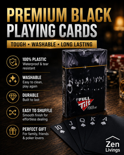Black playing premium cards - playing,