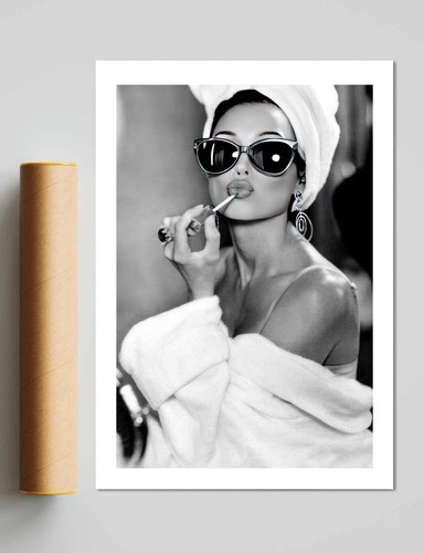 Audrey hepburn lipstick canvas - hepburn,