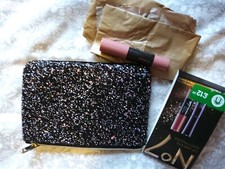 No 7 Black Glitter Purse Bag