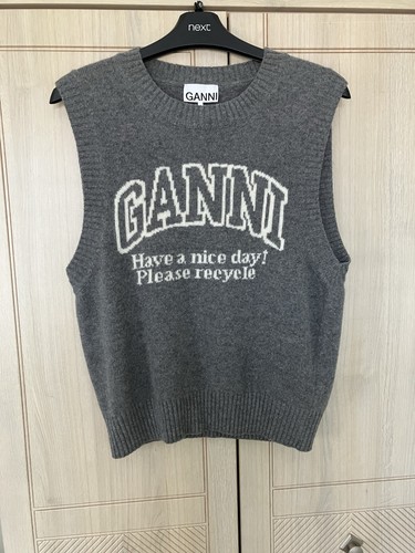 Ganni women grey wool vest - ganni,