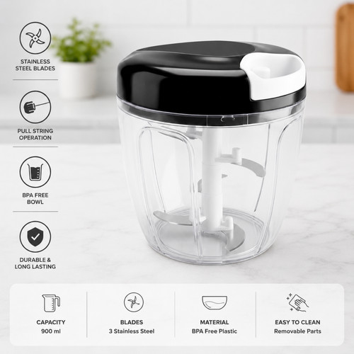 Manual food chopper - manual, pull