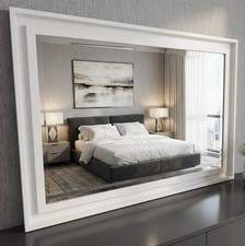 Large white solid wood mirror - solid,