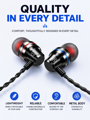 Earphones headphones wired - earphones,