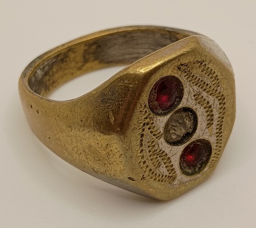 Antique large gilt signet - gilt,