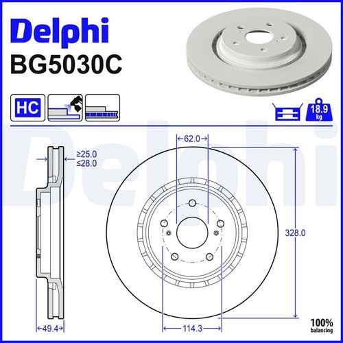 Front brake disc - front, delphi