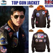 Top Gun: Tom Cruise Movie A2 Real Cow Leather Jacket Brown Size 3XL