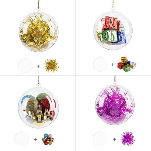 140pcs clear christmas ball - clear,