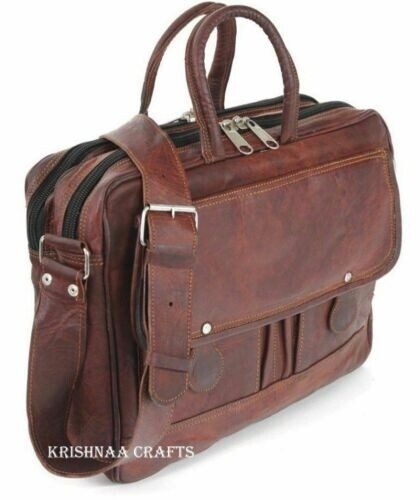 Leather vintage laptop satchel - leather,