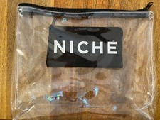 NICHE BEAUTY cosmetic makeup bag large transparent pocket travel NEW 
